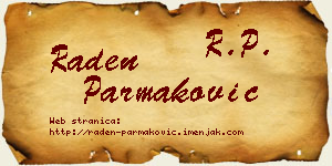 Raden Parmaković vizit kartica